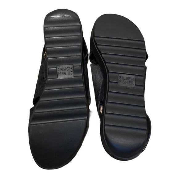 Eileen Fisher Slingback Black Sandals 8 - Picture 5 of 6